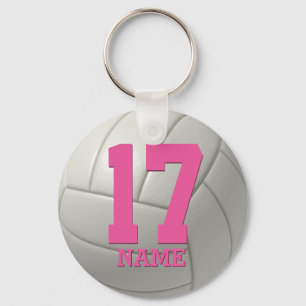 Personligvolleyboll (rosanamn & numrerar), nyckelring