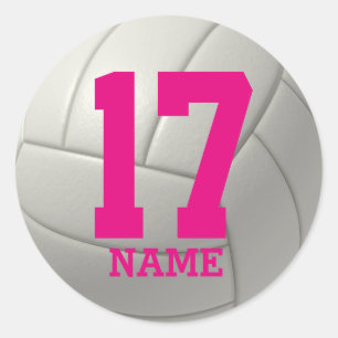 Personligvolleyboll (tillfoga ditt namn och runt klistermärke