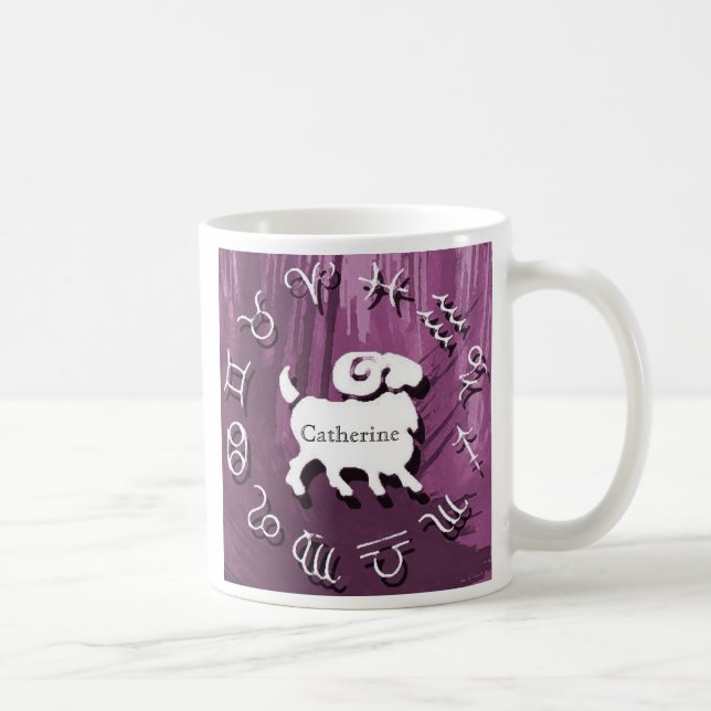 PersonligZodiacmugg - vädur Kaffemugg (Höger)