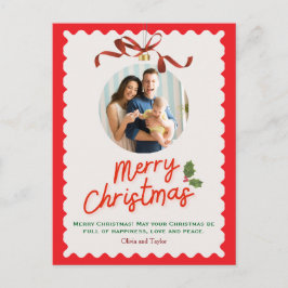 Personlized Merry Christmas Photo Card Helg Vykort