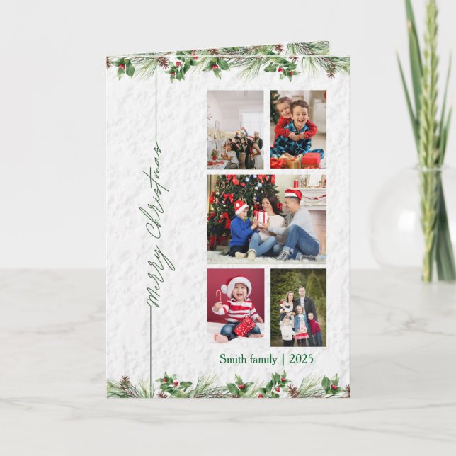 Personlized Merry Christmas Photo Card Helgkort (Framsida)