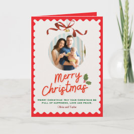 Personlized Merry Christmas Photo Card Helgkort