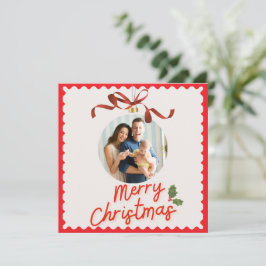 Personlized Merry Christmas Photo Card Julkort