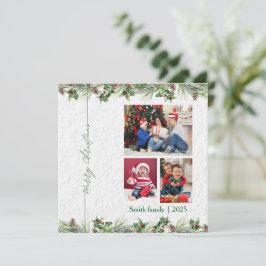 Personlized Merry Christmas Photo Card Julkort