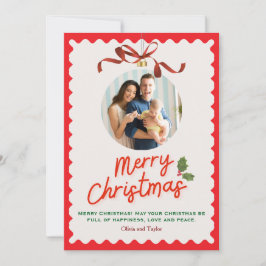 Personlized Merry Christmas Photo Card Julkort