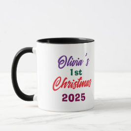 Personlized Photo Olivia's 1st Christmas Tree Mugg