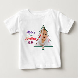 Personlized Photo Olivia's 1st Christmas Tree T Shirt