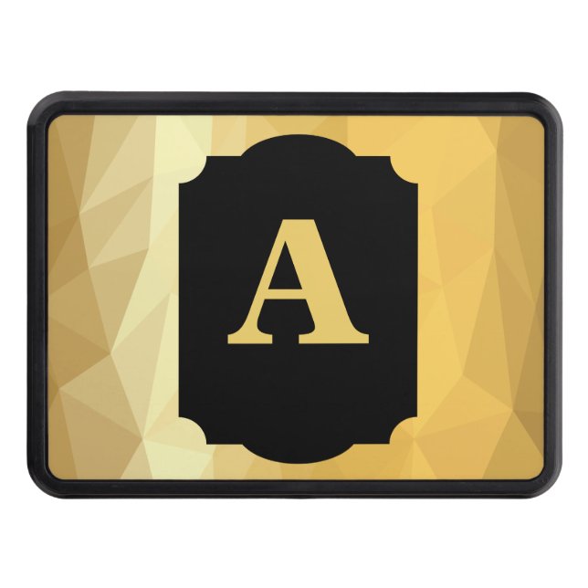 Personmonogram för metallsvart guld dragkroksskydd (Framsidan)