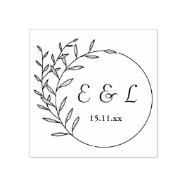 Personnalisé Florale Initiales  Stämpel