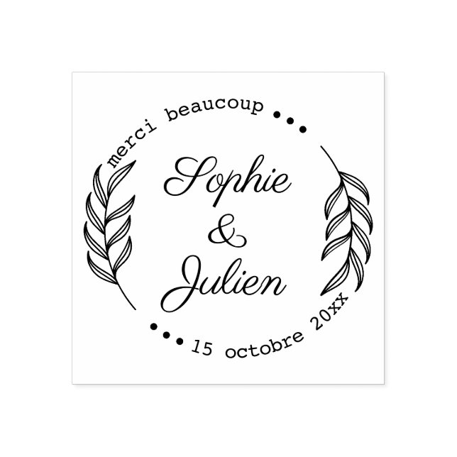 Personnalisé, Florale, Remerciement Stämpel (Tryck)