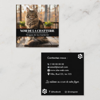 Personnalisée de Chatterie Maine Coon Fyrkantigt Visitkort