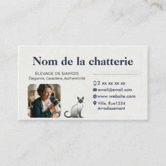 Personnalisée Luxe Photo Élevage de Siamois Visitkort