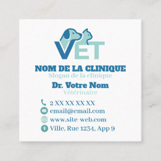 Personnalisée Vétérinaire Moderne Avec Logo Fyrkantigt Visitkort