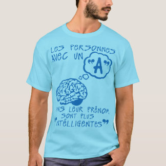 personnes a prenom intelligentes citation cerveau t shirt