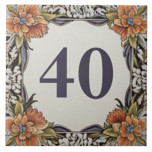 Personnummer Plate Hawaii Blommigt Plaque Kakelplatta