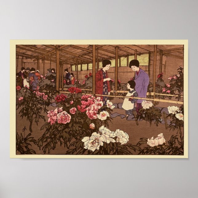 Personscenen i japanska Blomsterträdgårdar Poster  (Framsidan)