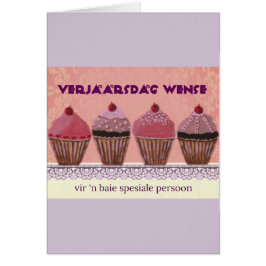 Persoon för Verjaarsdagwense vir 'n-spesiale Hälsningskort