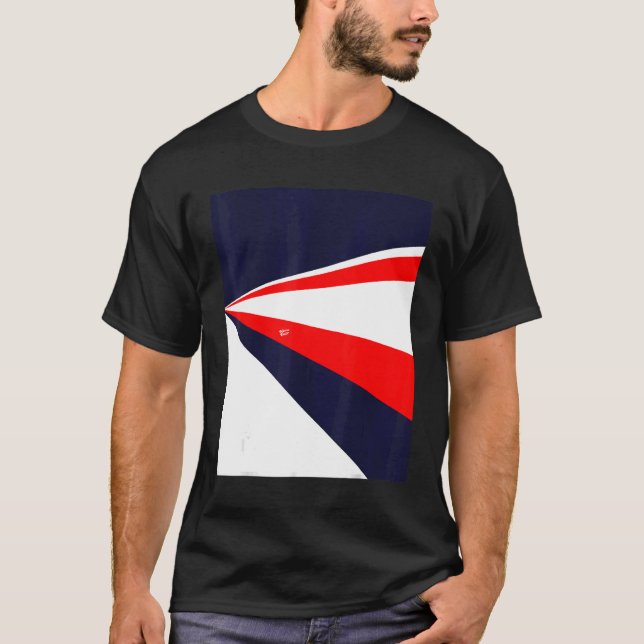 Perspective retro design red white blue t shirt (Framsida)