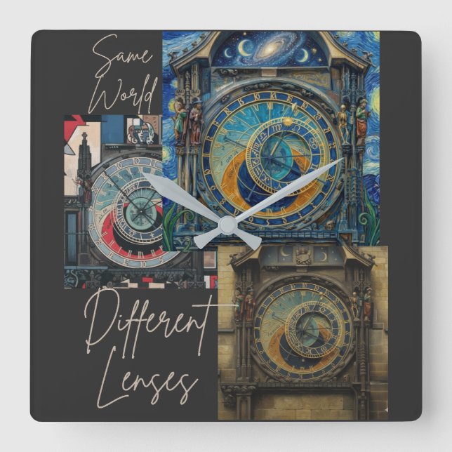 Perspectives  fyrkantig klocka (Framsida)