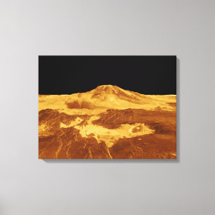 perspektiv 3D beskådar av Maat Mons på Venus Canvastryck