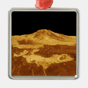 perspektiv 3D beskådar av Maat Mons på Venus Julgransprydnad Metall