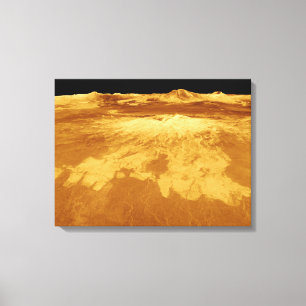 perspektiv 3D beskådar av Sapas Mons på Venus Canvastryck