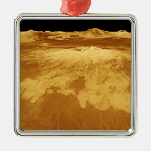 perspektiv 3D beskådar av Sapas Mons på Venus Julgransprydnad Metall