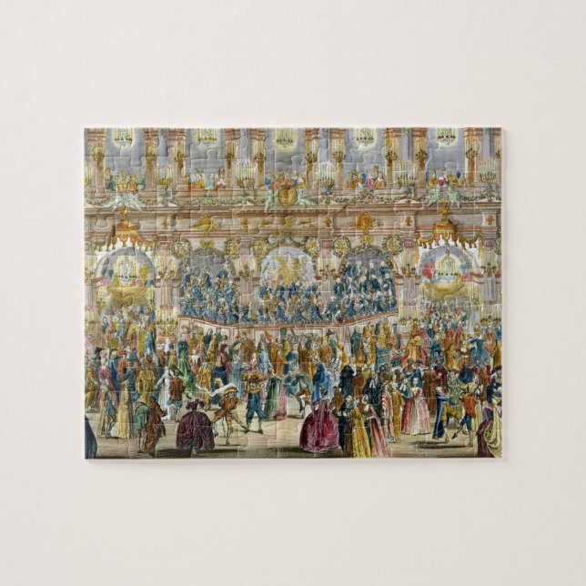 Perspektiv beskådar av balsalen, konstruerat i t pussel (Horisontell)