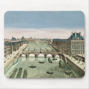 Perspektiv beskådar av Paris från den Pont royal Musmatta