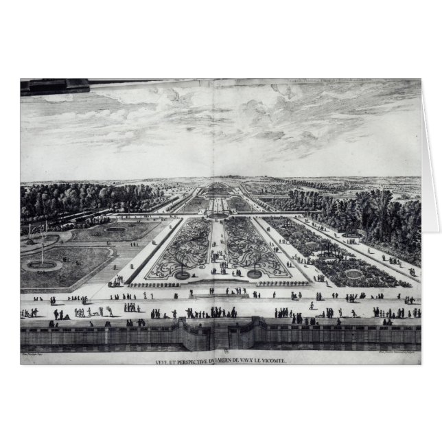 Perspektiv beskådar av trädgården hälsningskort (Framsidan Horizontal)