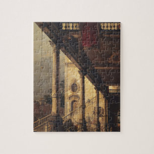 Perspektiv med en Portico vid Canaletto Pussel