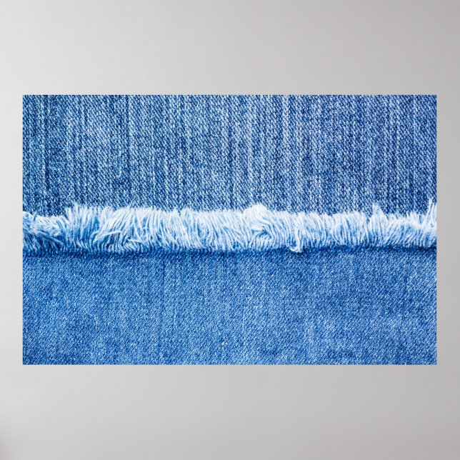 Perspektiv och närbild på textur av blå jea poster (Framsidan)