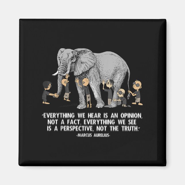 Perspektivcitat Marcus Aurelius Elephant Illustr Magnet (Framsidan)