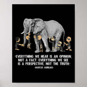 Perspektivcitat Marcus Aurelius Elephant Illustr Poster