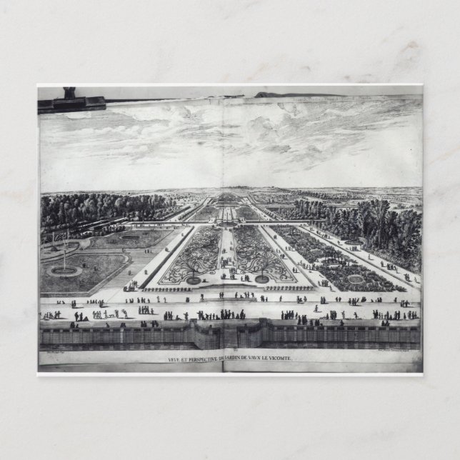 Perspektivvy av trädgården vykort (Framsida)