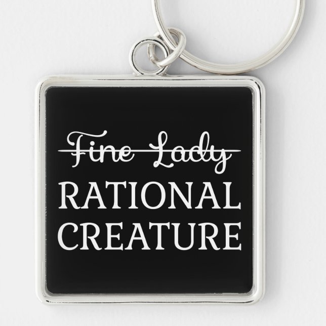 Persuasion Jane Austen - Rational Creater I Fyrkantig Silverfärgad Nyckelring (Framsidan)