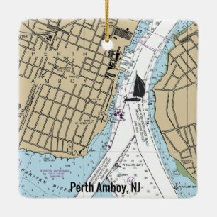 Perth Amboy NJ-diagram Julgransprydnad Keramik