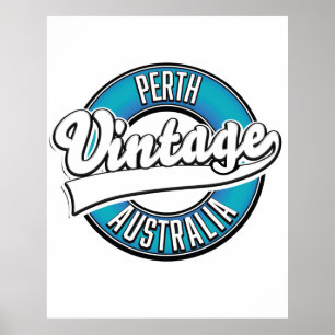 Perth Australia vintage logotyp Poster