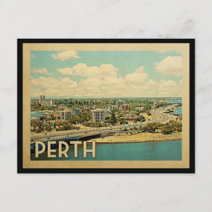 Perth Australia Vintage resor Vykort