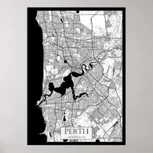 Perth Australien Karta Poster