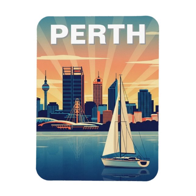 Perth Australien Panorama Resa Magnet (Vertikal)