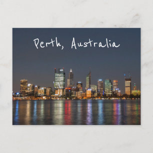Perth, Australien, Skyline på natten Vykort