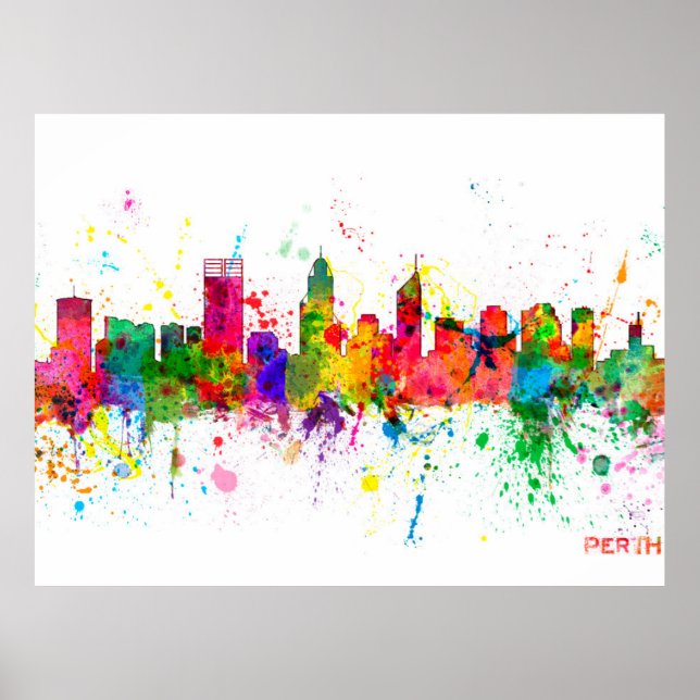 Perth Australien Skyline Poster (Framsidan)