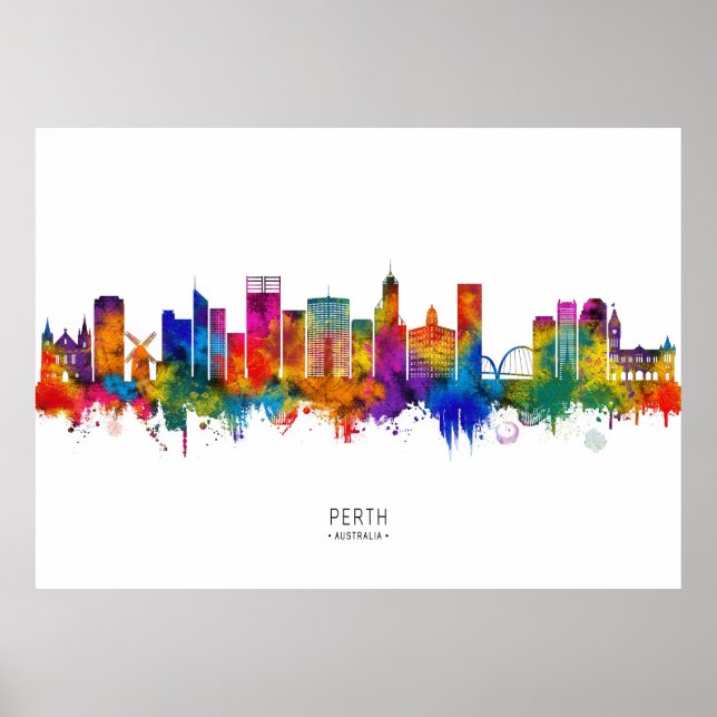 Perth Australien Skyline Poster (Framsidan)