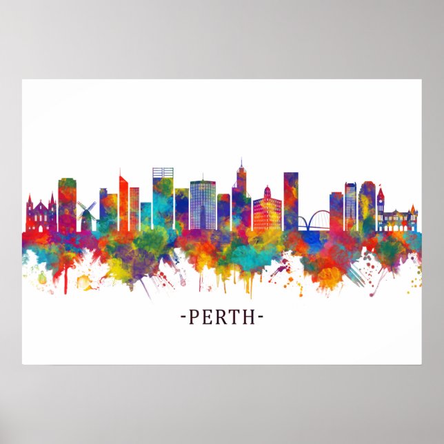 Perth Australien Skyline Poster (Framsidan)