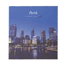 Perth, Australien - Stadssilhuett Natt Anteckningsblock