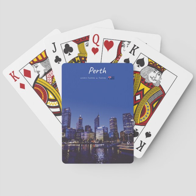 Perth, Australien - Stadssilhuett Natt Casinokort (Baksidan)