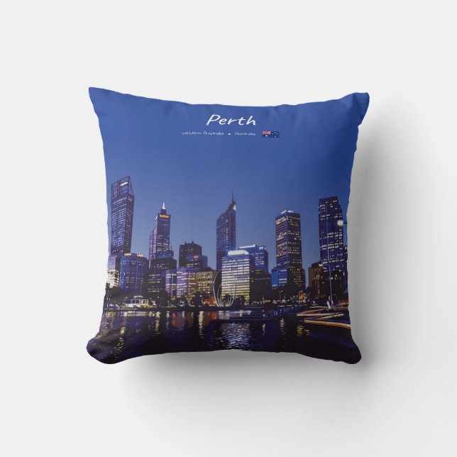 Perth, Australien - Stadssilhuett Natt Kudde (Framsida)