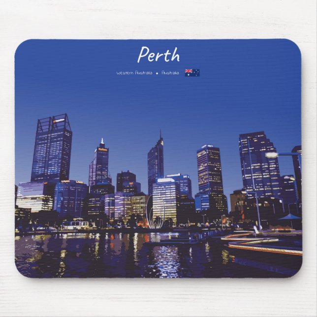 Perth, Australien - Stadssilhuett Natt Musmatta (Framsidan)
