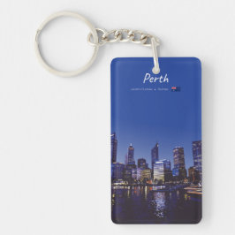 Perth, Australien - Stadssilhuett Natt Smal